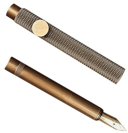 STOBOK Elegant Brass Fountain Pen Calligraphy Writing Tool Portable Pen for Students Art Practice Present for Everyone