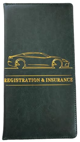 Porte-documents de voiture | Portefeuille en polyuréthane pour assurance automobile, étui de rangement pour permis de conduire, cartes, documents, Vert, Refer to description, Unisexe
