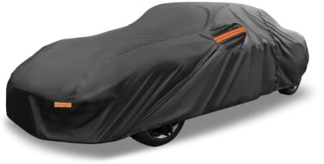 Partuto Waterproof Car Cover for Mazda MX-5 Miata 190T-PU BK w/Left Zipper | Outdoor Waterproof All Weather Sun Rain Protection, 190T-PU, Black, with Left Side Zippers