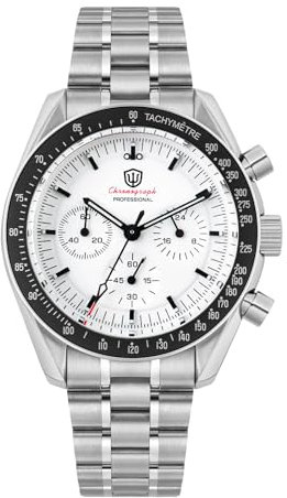 watchdives WD1860 WD1861 WD1863 Herren Chronograph, Japanisches VK63 Quarz Sportuhr, 40 mm Bubble Saphirglas Armbanduhr, 100 M Taucheruhr mit Edelstahlarmband