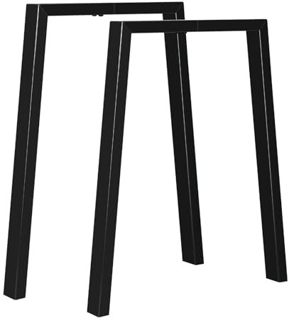 Fruyyzl Tischbeine Metall Schwarz, Möbelfüße aus U Form 71cm Hx76cm W, Industrial Tischgestell Tischkufen, Tischfüße für DIY Esstische, Moderne Schreibtische, Nachtständer