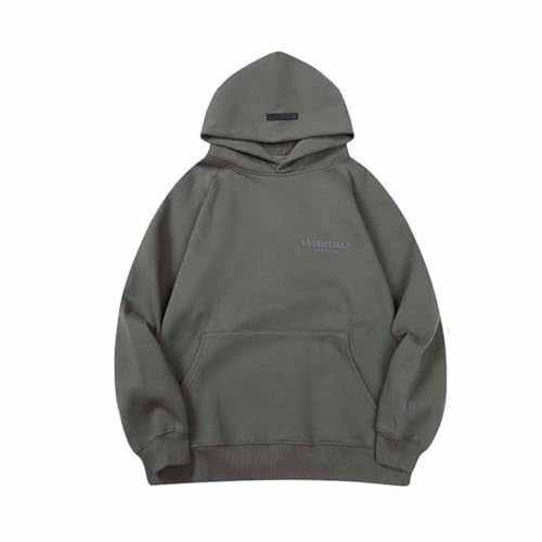 YANGSMEN High Street Chest Letter Print Hoodie Trend Uomo E Donna Sciolto Felpa con Cappuccio Semplice A Tinta Unita Casual Hoodie-Color-3||S