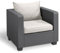 Allibert Gartenstuhl in Rattanoptik Loungesessel Outdoor Balkon Stuhl Rattansessel Gartensessel aus UV-beständigem Material Gartenmöbel Lounge Möbel Gartenlounge Salta Sessel mit Kissen Anthrazit