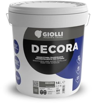Giolli industria colori | Pittura Bianca per Interni Lavabile Giolli Decora - Idropittura Murale ad Azione Traspirante - Vernice Bianca da Muro Interno a Mano Unica - 1 L