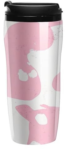Cow Print Coffee Mug Double Wall Travel Tumbler with Lid Tea Cup for Hot/Ice Drinks 350ml