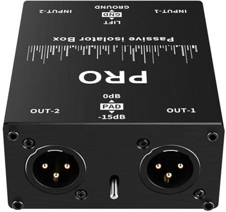 Jooehyer Mixer Noise Cancellation Audio Current Acoustic Filter 6.35 XLR Audio Isolator Audio Noise Reducer XLR Audio Isolator