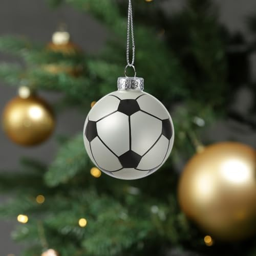 Weihnachtsbaumschmuck Fußball Baumkugel 5,6cm Christbaumschmuck Weihnachtskugel Sport Weihnachtsdeko (Fußball)