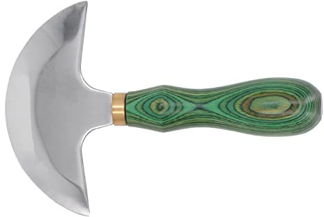 Acouto Coltello a Testa Rotonda, Materiale Inossidabile, Maniglia in Legno Artigianale Elevata Nitidezza, Facile Controllo del Coltello in Pelle Portatile, Strumento di Taglio di