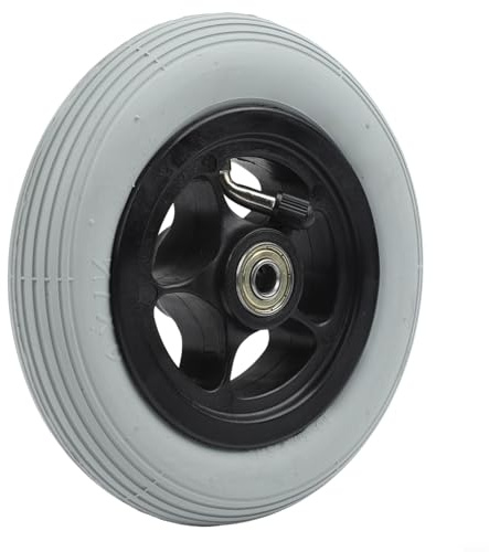 Rollstuhl-Vorderreifen, 15,2 cm, elektrisches Rollstuhlrad, geeignet für Ottobock Mobilitätsroller, grau, Vollgummi, pannensicher (106,7 x 15,2 cm)