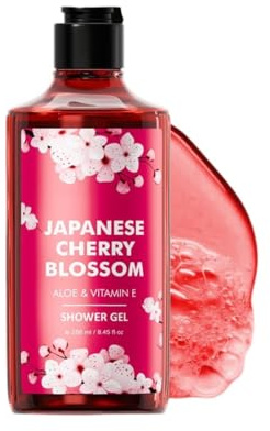 KP Japanese Cherry Blossom Body Wash Shower Gel | Aloe & Vitamin E for Hydration & Skin Nourishment | 100% Vegan & Paraben-Free | Luxurious, Long-Lasting Fragrance | For Women & Men - 250ml
