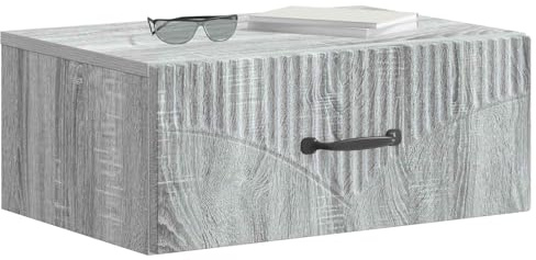vidaXL Wandmontierter Nachttisch 2 pcs Graues Sonoma 49 x 34,5 x 20 cm, Geräumiger Nachttisch, rechteckiger Beistelltisch, kompakte Ablage, funktionale Möbel, minimalistischer Wohnstil