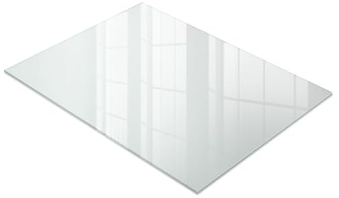 Wallfluent Protection de Table en Verre 80x60 cm | pour Salon, Salle à Manger et Bureau | avec Pieds Antidérapants | Bords polis | Effet Satiné | Verre Trempé | Idéal pour Projets DIY | Imperméable