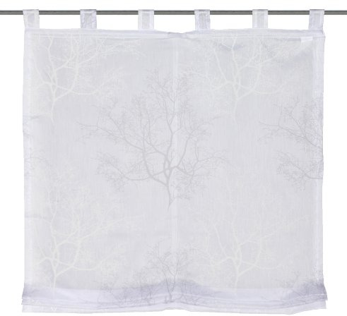 Home Fashion 79641-803 Schlaufenrollo Bedruckt, 140 x 120 cm, Batist, grau