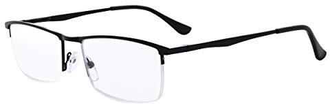 Eyekepper Qualität Halbrand Metall Lesebrille Federscharnier Lesehilfe in Schwarz+1.50