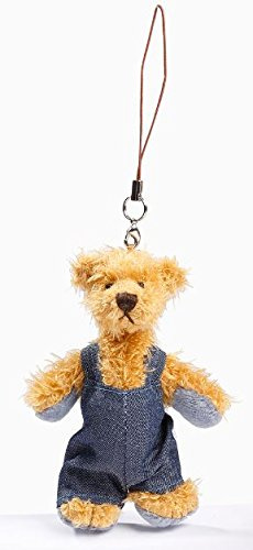 29502 - Jeany-Bär mit Aufhänger, Jeanslatzhose, 10 cm