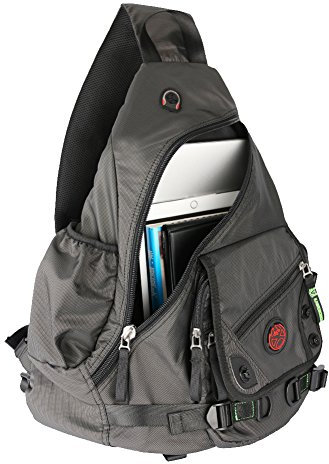 Kawei Knight Mochila grande para laptop, bolsa cruzada para mensajero, mochila de viaje, A-negro, L