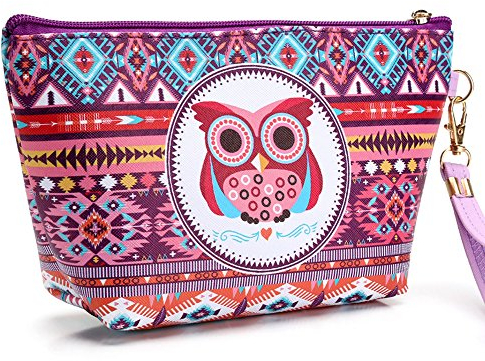 Cheerlife Eule-Druck Damen Kosmetiktasche Wasserdicht Schminktasche Kulturbeutel Make-up Case Toiletry Bag Mehrfarbig Tasche (Bunt)
