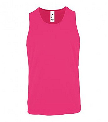 SOLS Herren Sporty Performance Tank Top (2XL) (Neon Pink)