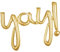 Amscan 3669411 - Folienballon Yay Gold, Größe 99 x 56 cm, Heliumballon