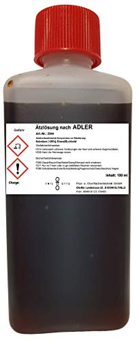 Ätzlösung nach Adler/Ätzmittel nach Adler von Emil Otto, 100 ml in kindersicherer Flasche, zur Sichtbarmachung von Grobkorn und zur Prüfung von Schweißnähten