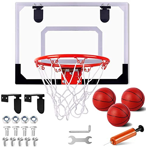 STAY GENT Mini Basketball Hoop for Kids and Adult, Indoor Small Basketball Hoop for Door Wall Mounted and Room Bedroom, Office & 3 Balls, Shooting Ball Sport Game Set Over The Door Gift for Boys Girls