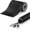 deleyCON 3,0m Kabelschlauch mit Klettverschluss 35mm Durchmesser Kabelmanagement Kabelkanal Kabelschutz Weiches Mikrofaser Nylon Gewebe Kabelmantel Haushalt Büro Schwarz