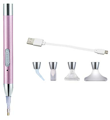 Benoon LED Diamanten Malerei Bohrer Stift, Diamanten Malerei Stift, USB Wiederaufladbare LED Beleuchtung Punkt Bohrer Stift Diamanten Malerei Stickerei Werkzeuge Lila Set 1