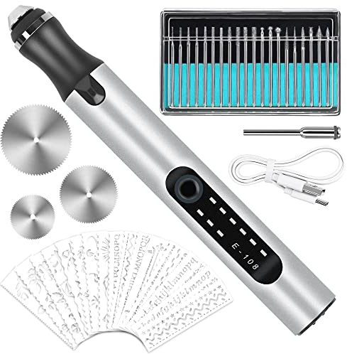 Efanty Engraving Pen, USB Rechargeable Engraver Etching Pen Micro Cordless Carve Tool for DIY Art Carving Glass Wood Metal Stone Plastic Nails Jewelry