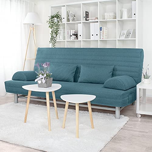 Dagra Gesteppter Bezug für Beddinge 3-er Bettsofa Streifen (Turquoise L30)