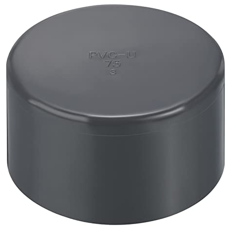 PATIKIL 75mm UPVC Raccord de Capuchon d'extrémité de Tuyau, 1 Paquets Meubles Prise de Couplage pour Bricolage, Jardin, Gris