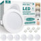Unikcst 6er LED Einbaustrahler 230V 9W Deckenspots 3CCT Warmweiß Neutralweiß Kaltweiß 95-110mm EinbauØ LED Spot Weiß Rund 720LM Spots Deckenleuchte für Küche