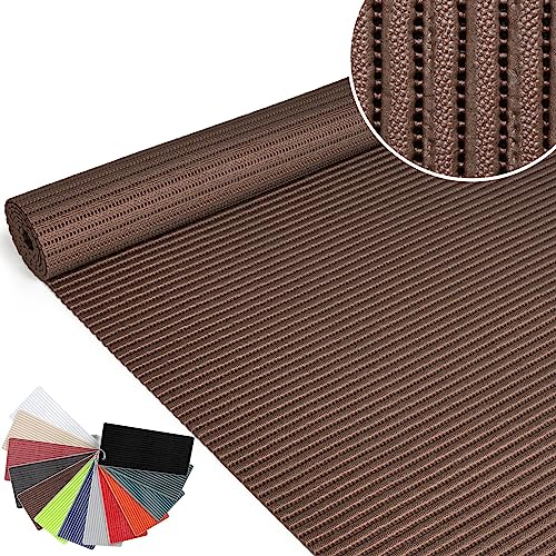 ANRO Badematte Weichschaummatte Bad- und Duschvorleger Antirutsch Badläufer Uni Braun 400x130cm