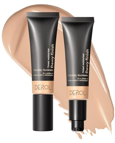 Matte Tinted Moisturizer Foundation Primer – 2-IN-1 feuchtigkeitsspendende getönte Creme – Dewy Finish Cream Foundation und leichter Gesichtsprimer (03, 30ml)