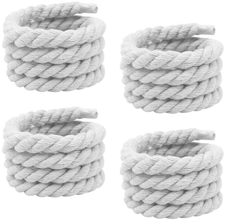 2 Paia Lacci Scarpe Bianchi Stringhe Scarpe 8 mm Lacci per Scarpe 150 cm Lacci Corda per Scarpe da Ginnastica Scarpe da Corsa Scarpe Sportive
