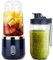 Portable Mini Blender, Smoothie Maker for Shakes and Smoothies, Portable Juicer with 6 Blades, Breville Blender, USB Rechargeable, 14 Oz with Travel Lid for Kitchen, Gym, Travel, Office (Black)