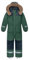 L SERVER Kinder Skianzug Jungen mit Kapuze Winddichte Wasserdichte Schneeoverall Mädchen Warmer Schneeanzug Dickere Skioverall mit Reflektierenden Streifen, Armeegrün, 146