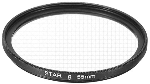 sourcing map 55mm Star Lens Filter, Starburst Lens Filter 8 Points Star Camera Lens Filter for Night Scenery Glassworks