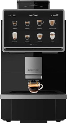 Cecotec Cafetera Superautomática Comercial Cremmaet Coffice. 2900W, Pantalla Táctil, Molido Uniforme, 1 Molinillo, 26 Bebidas, Depósito de Café en Grano 1Kg, Depósito de Agua de 2L