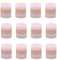 Rustikale Mini Kerzen ca. 4 x 5 cm Stumpenkerze im Antik Look für die perfekte Atmosphäre Zuhause (12 x Rosa)