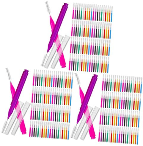 FOMIYES 3 Set Spazzolini Interdentali Per Denti Con Ergonomico Portatile Per Uso Per Chi Porta Apparecchi Ortodontici 100 Pezzi*3