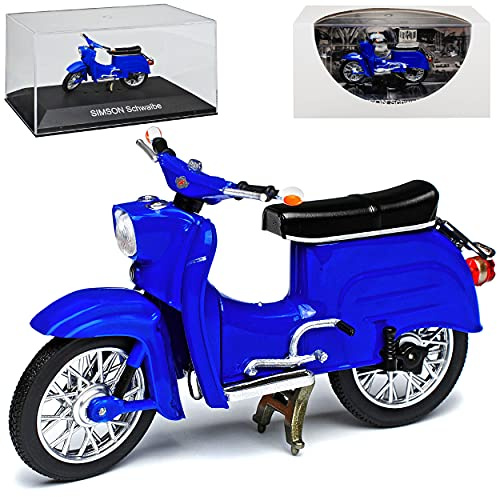 alles-meine.de GmbH Simson Schwalbe KR51 Blau 1964-1986 DDR 1/24 Ixo Modell Motorrad mit individiuellem Wunschkennzeichen