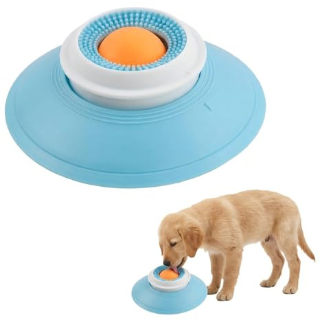 Ciotola Antistress Cane con Pallina Interattiva, Slurpy Cup Cane in Silicone per Alimentazione Lenta, Ciotole per Cani Antiscivolo per Alleviare Ansia e Noia, Adatto per Cibo Umido e Yogurt