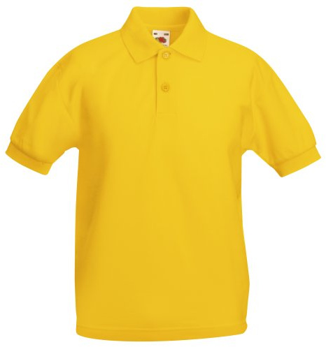 Fruit of the Loom Kids’ Short Sleeved Polo Shirt - Yellow - 14 Years