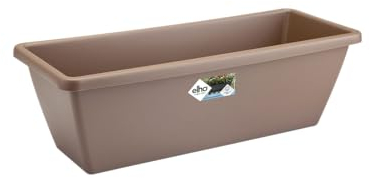 elho Barcelona Balkonkasten 90 - Übertopf für Balkon & Außen - Ø 89.8 x H 16.0 cm - Braun/Taupe