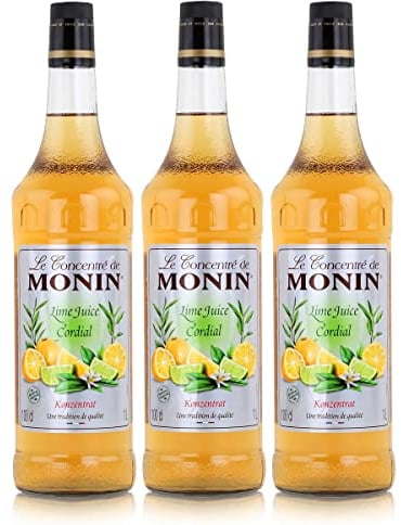 Monin Lime Juice Cordial Mixer, 1,0L 3er Pack