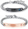 OIDEA Partner Armbänder Elegant aus Edelstahl, Freundschtskette für 2, Schwarz Rosagold (Beauty Beast Armbänder)