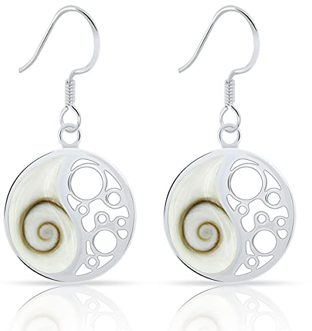 PLANETYS - 925 Sterling Silber Ohrringe Yin Yang Auge des Heilige Lucie - Santa Lucia - Oeil de Sainte Lucie - Shiva Eye