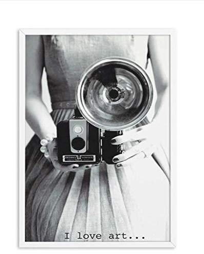 aicedu Pas De Cadre Vintage Danse Photo Filles Nordique Mur Art Toile Noir Blanc Affiches Et Gravures Toile Peinture Photos pour Salon Décor 50X70Cm