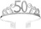 50 Geburtstag Krone Diadem Tiara mit Haarkamm Kristall Strass Silber Geburtstagsgeschenk zum 50 Jahre für Frauen Prinzessin Party Supplies und Dekorationen mit Kristall Silber