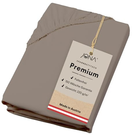 JONA SLEEP® Premium Spannbettlaken (180-200 x 200 cm) Jersey Baumwolle Safari - 220 g/m² - ÖKO-TEX 100 zertifziert - Made in Austria